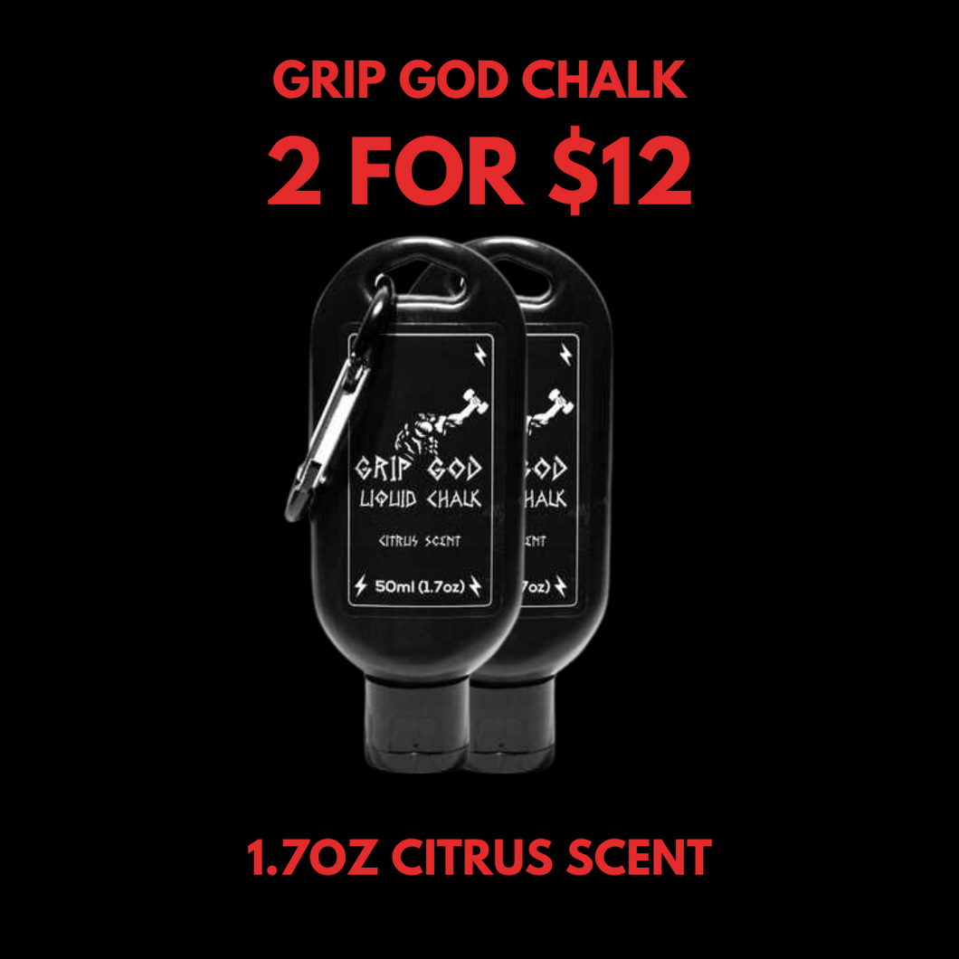 2 FOR $12 DEAL GRIP GOD (Citrus Scent) Liquid Chalk For Deadlifts and Home Gym