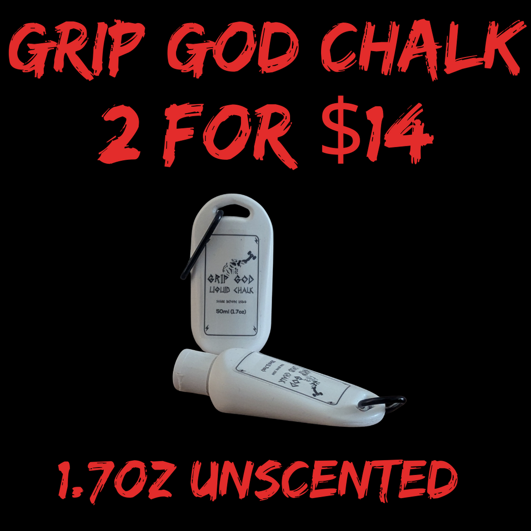 2 FOR $14 DEAL GRIP GOD (Unscented) Liquid Chalk For Deadlifts and Home Gym